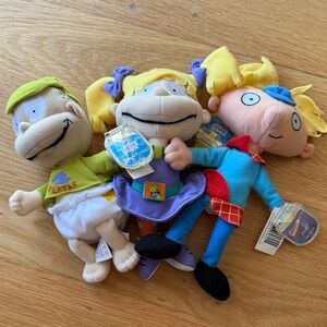 Vintage Nickelodeon Plush Toys Rugrats and Hey Arnold Trio